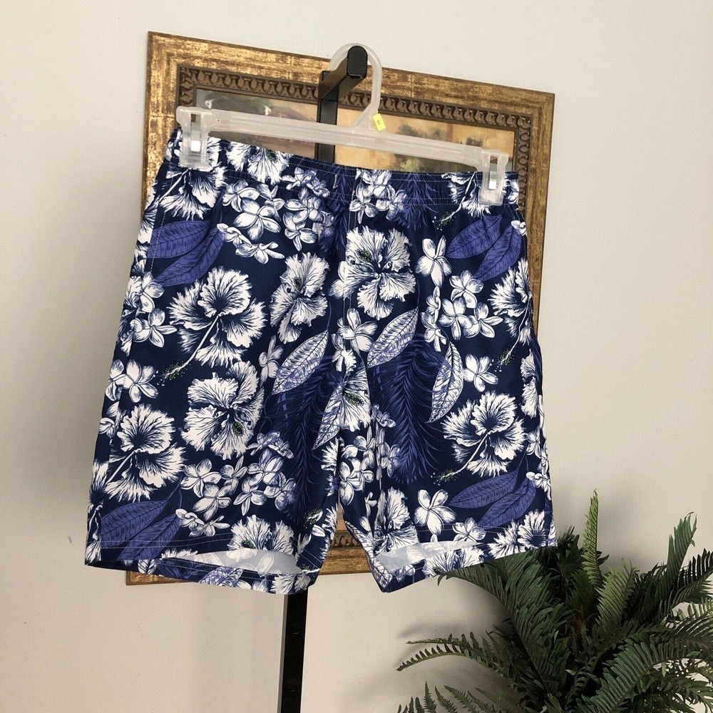 Men's Hawaiian Summer Floral Printed Beach Short Waist 30 Rise 10” Length‎ 16.5”